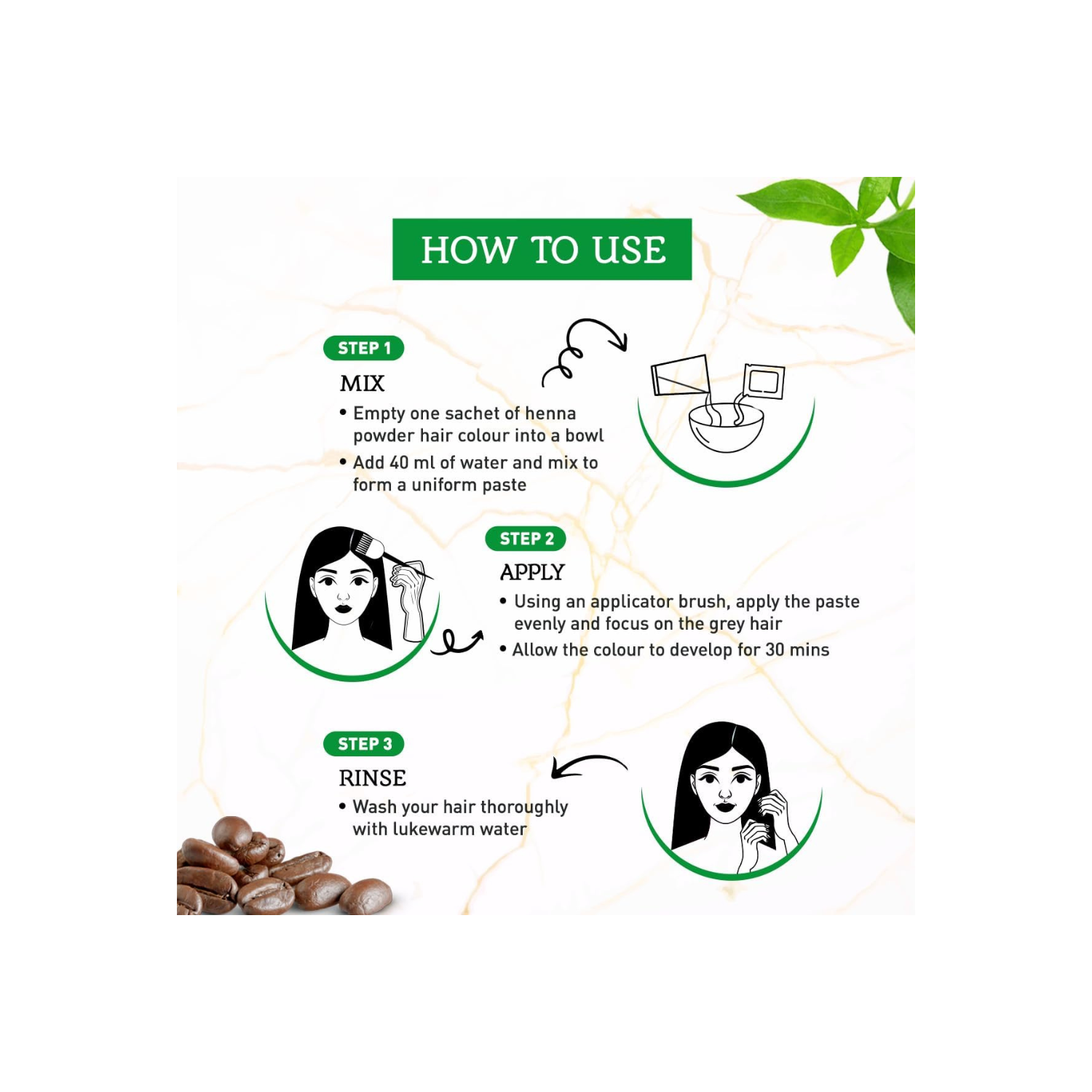Vatika Naturals Henna - 6x10g | Dark brown Hair Color | Extreme Nourishment & Hydration | Ammonia Free | For Grey Hair
