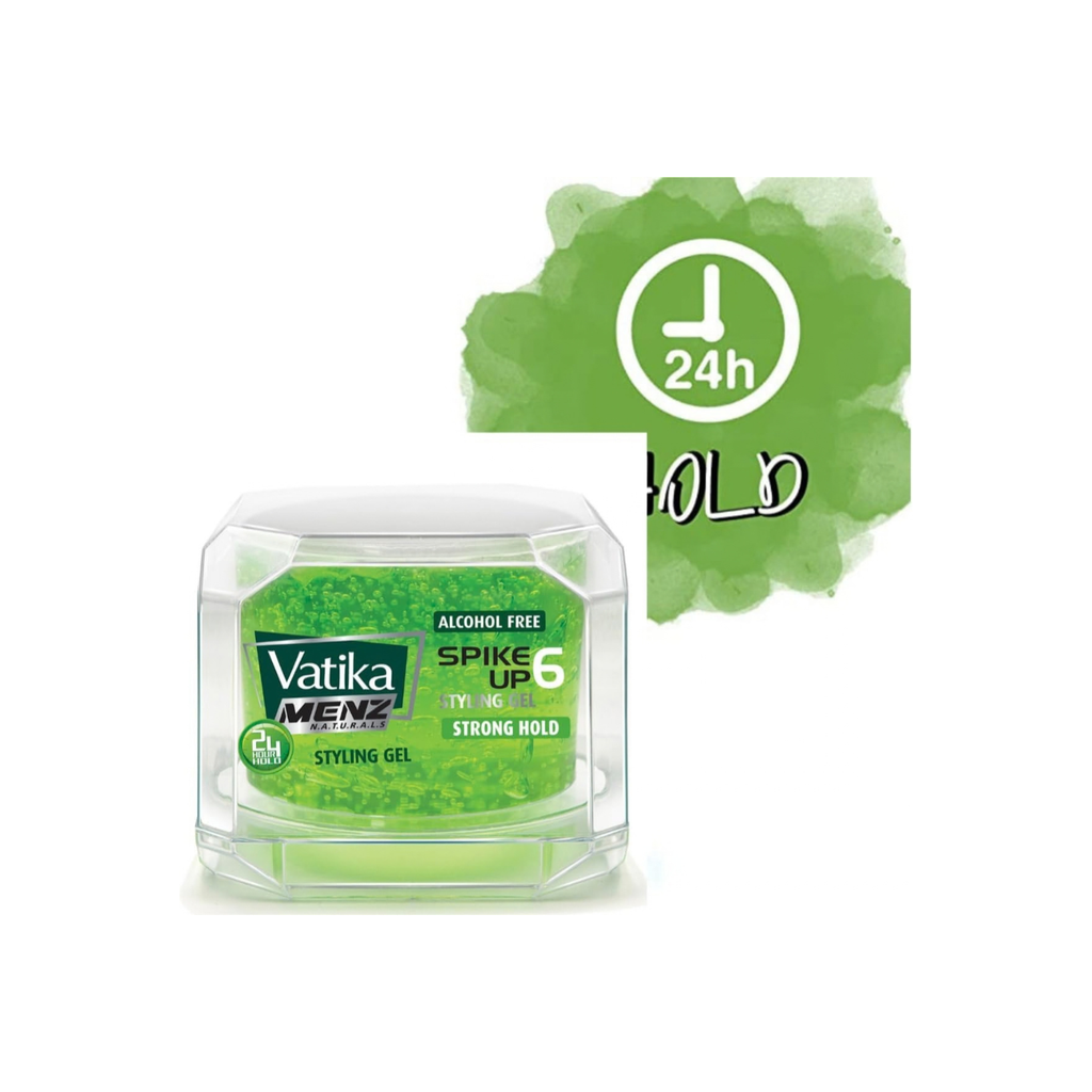 Vatika Menz Strong Hold Hair Gel - 250 ml | With Lemon, Henna & Olive Extracts | Spike Up with 24 Hr Hold