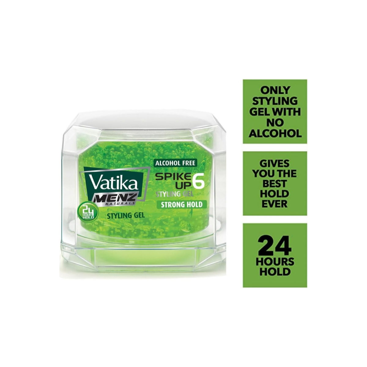 Vatika Menz Strong Hold Hair Gel - 250 ml | With Lemon, Henna & Olive Extracts | Spike Up with 24 Hr Hold