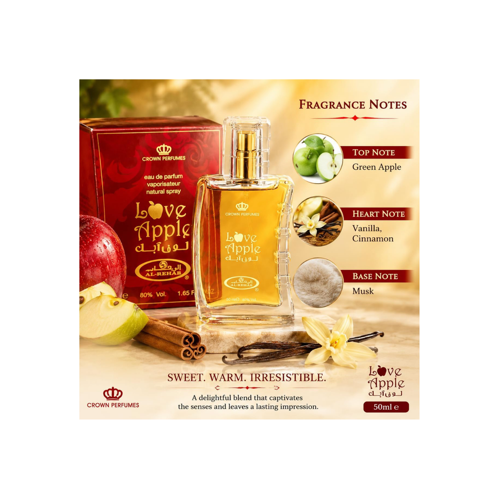 Al Rehab perfumes Love Apple Spray - Eau De Parfum Natural Spray (50ml/1.65fl.oz.) by Al-Rehab