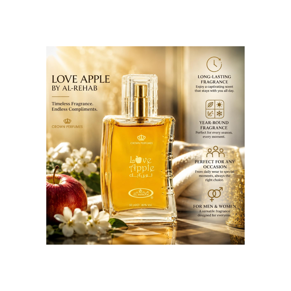 Al Rehab perfumes Love Apple Spray - Eau De Parfum Natural Spray (50ml/1.65fl.oz.) by Al-Rehab