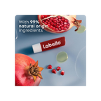 Labello Pomegranate Shine Lip Balm, 24H Melt-In Moisture, with Shea Butter and Natural Oils Enriched with Vitamins, with Natural Ingredients, Mineral Oil Free, Vegan, 4.8g