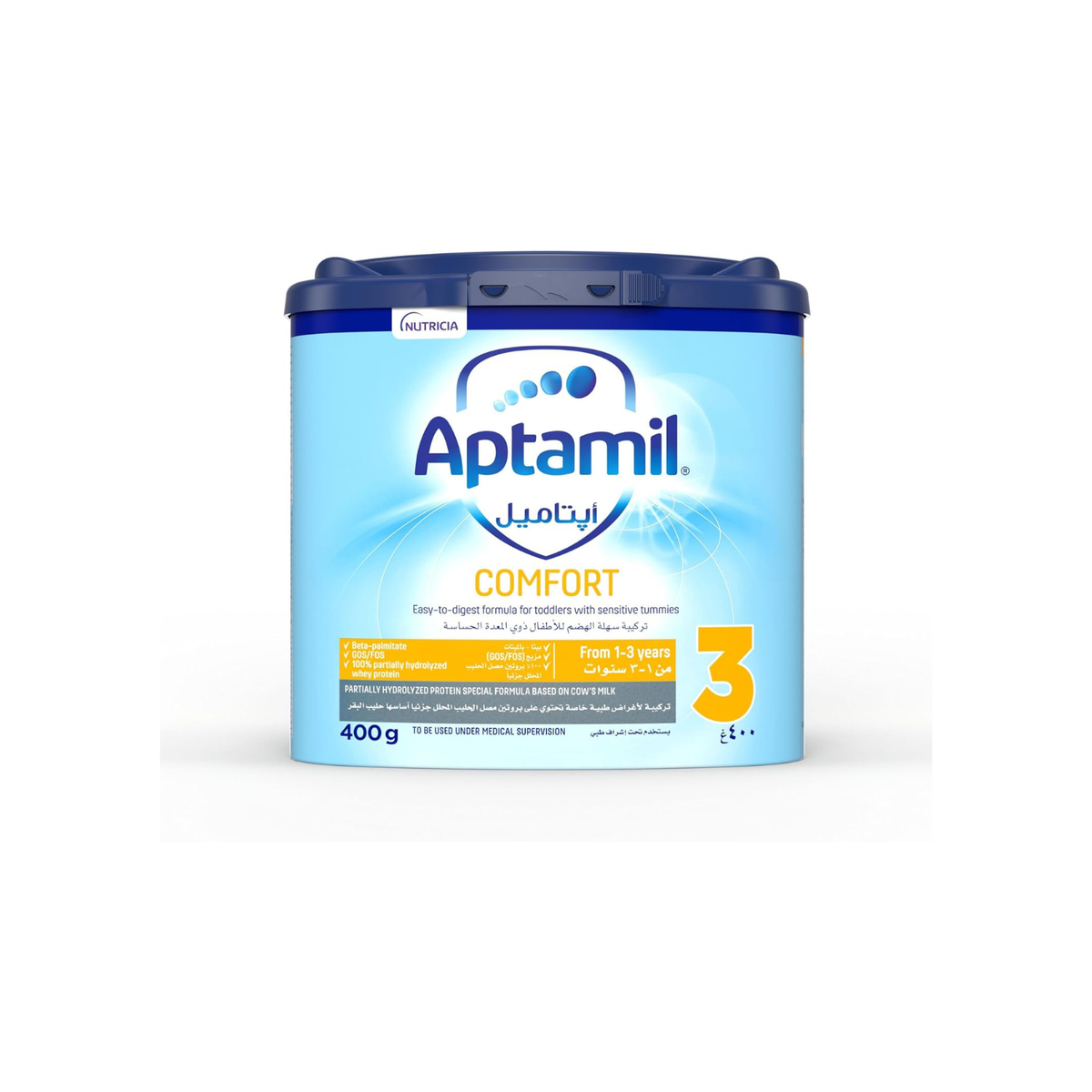 Aptamil Comfort 3 Growing up Formula Milk From 1-3 Years, Specifically Designed for the Dietary Support of Constipation and Abdominal Discomfort, 400g