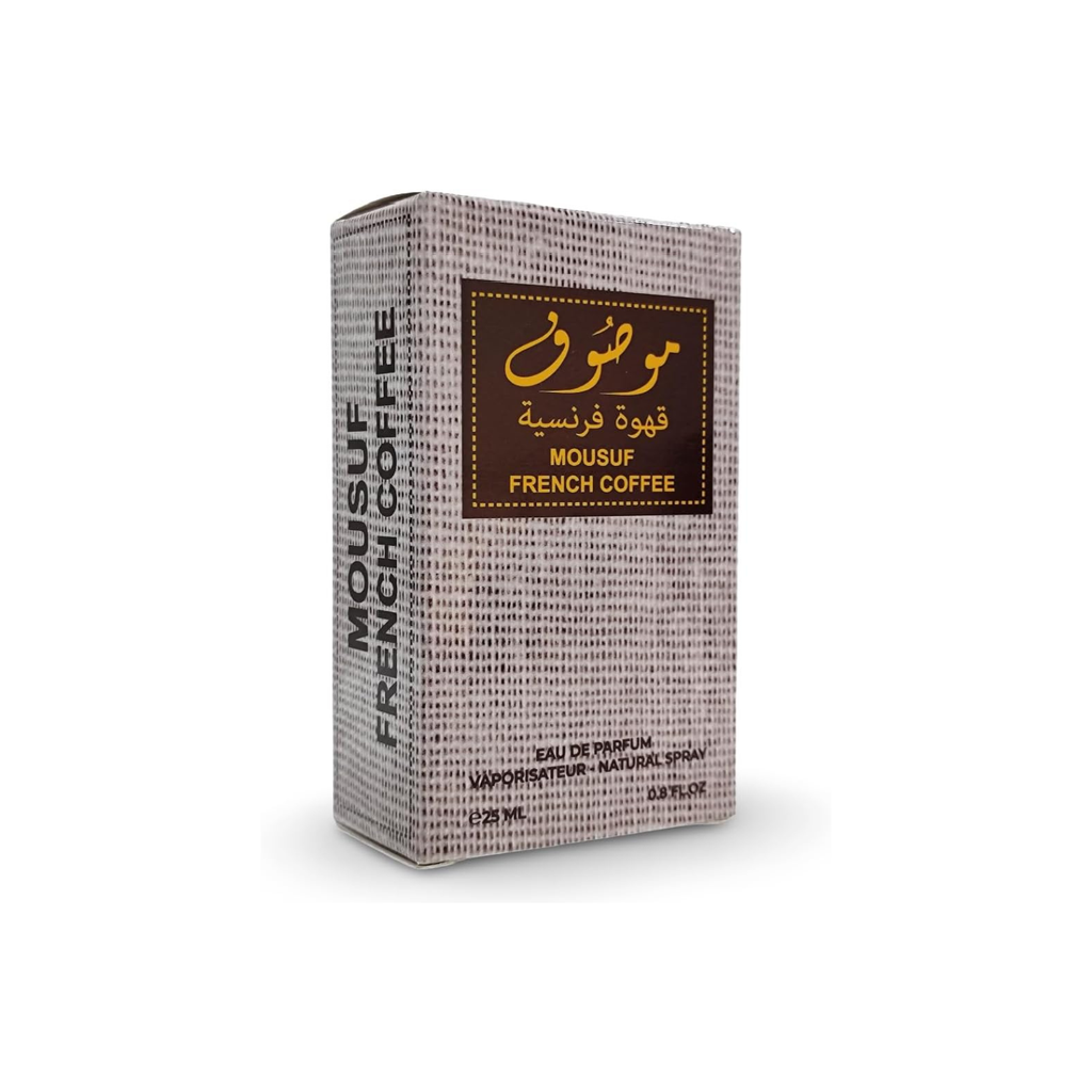 ORIGINAL MOUSUF FRENCH COFFEE PERFUME BY JL EAU DE PARFUM FOR MEN AND WOMEN VAPORISATEUR - NATURAL SPRAY MOUSUF EDP 25ML