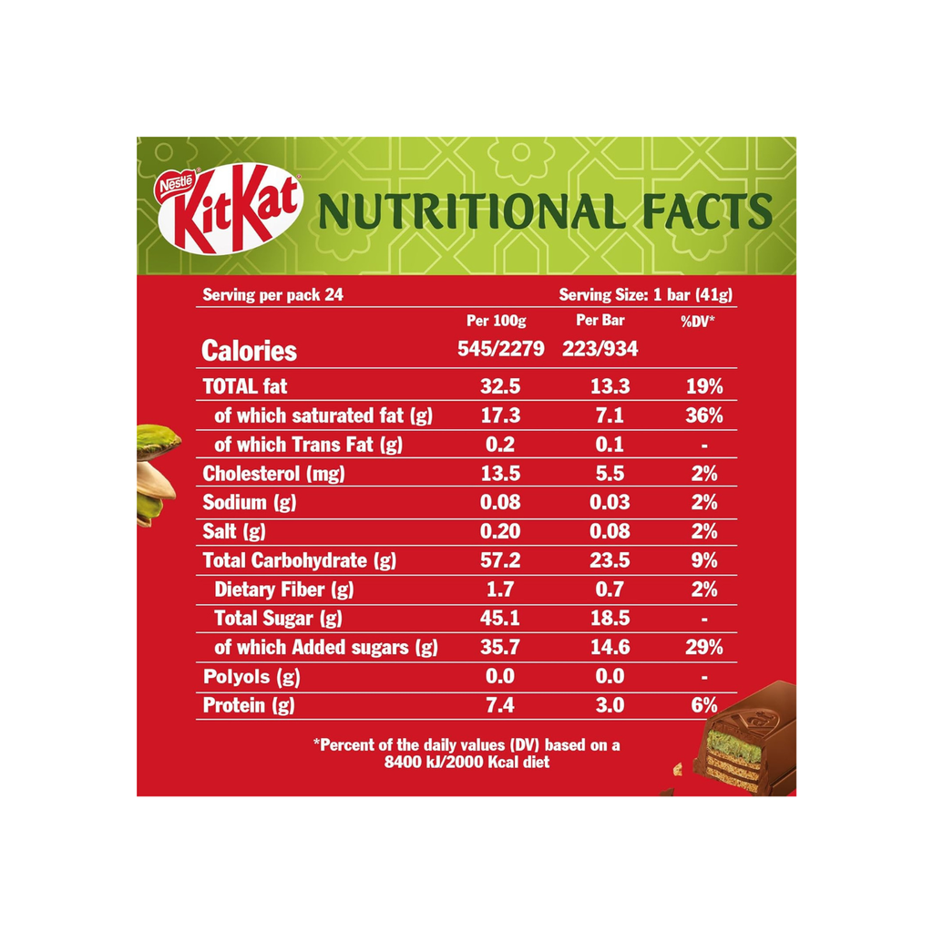 KitKat Chunky in Pistachio Kunafa Chocolate Bar (41g)