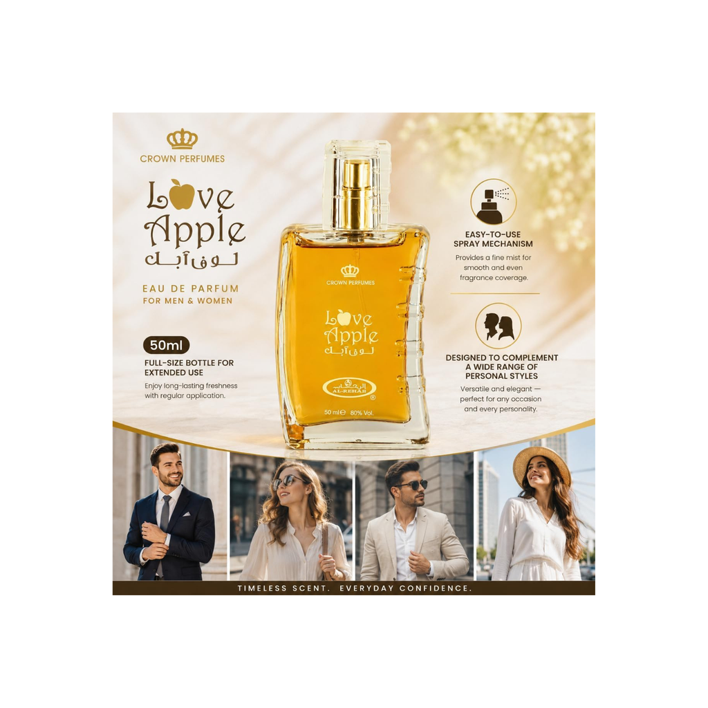 Al Rehab perfumes Love Apple Spray - Eau De Parfum Natural Spray (50ml/1.65fl.oz.) by Al-Rehab