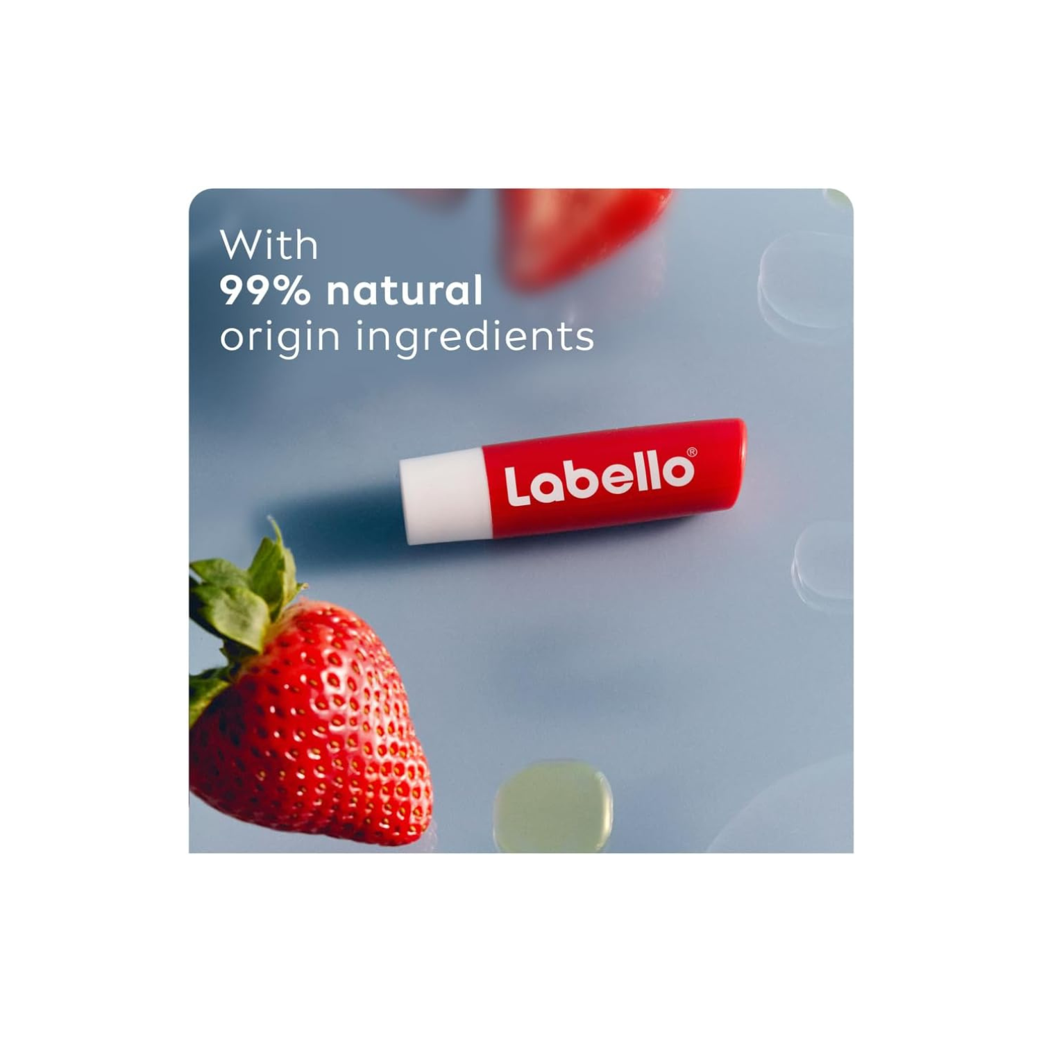 NIVEA LABELLO Lip Balm, Moisturising Lip Care, Strawberry Shine, 4.8g