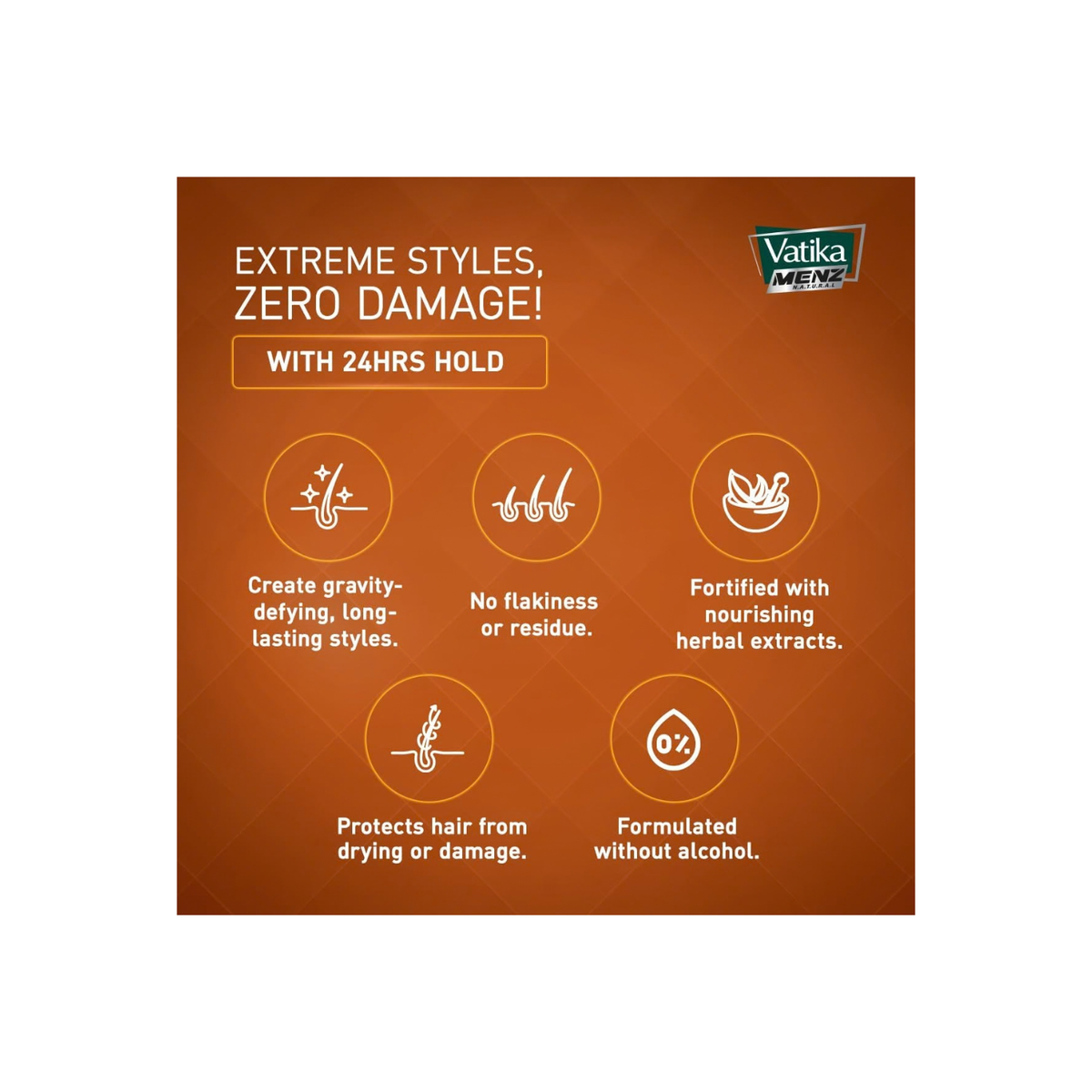 Vatika Naturals Extreme Hold, Rock Hard Styling Gel | Intense Nourishment, High Shine | No Alcohol - 250 ml