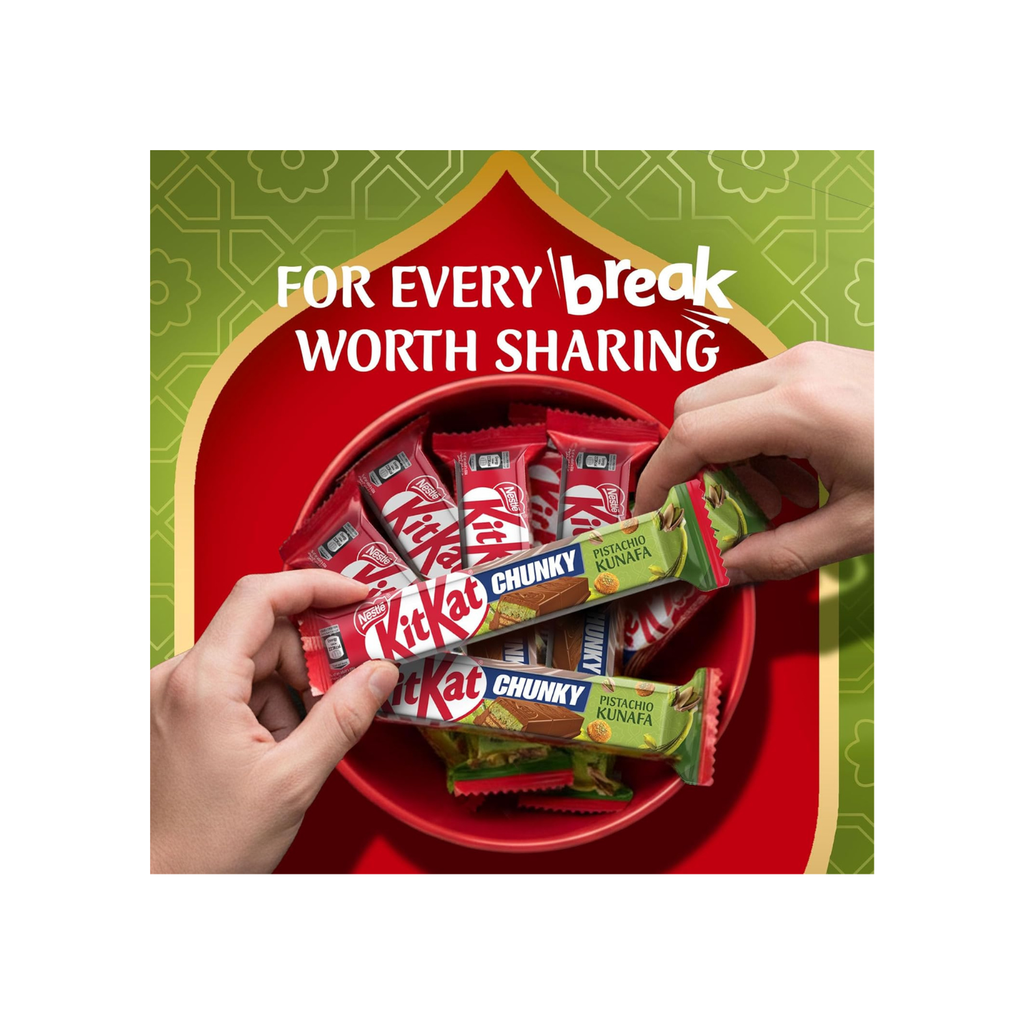 KitKat Chunky in Pistachio Kunafa Chocolate Bar (41g)