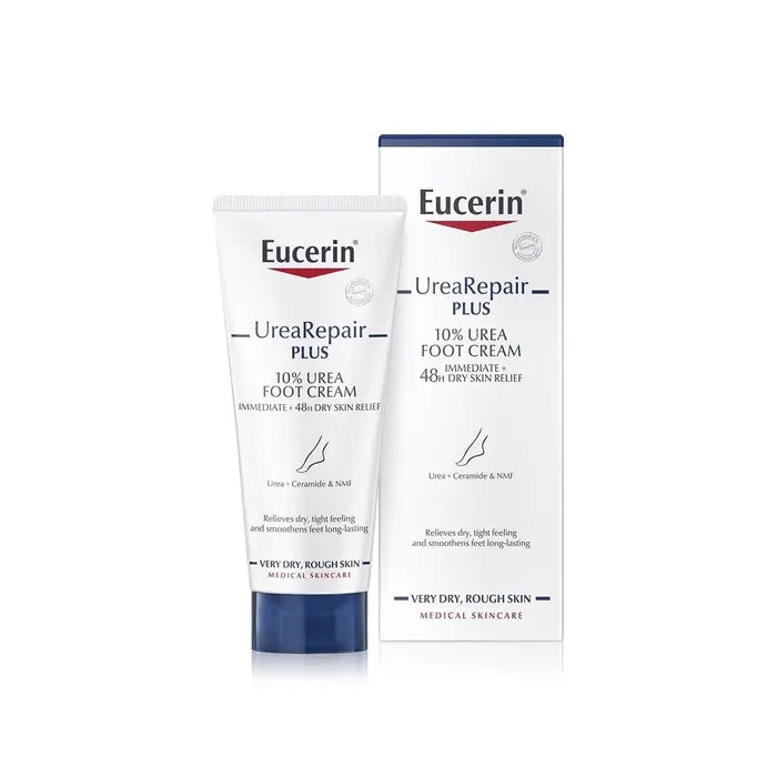 Eucerin UreaRepair Plus 10% Urea Foot Cream with Ceramide, Smoothes Callouses and Thickened Heels, Feet Care for Very Dry Skin, Suitable for Mature & Diabetic Skin, 100ml