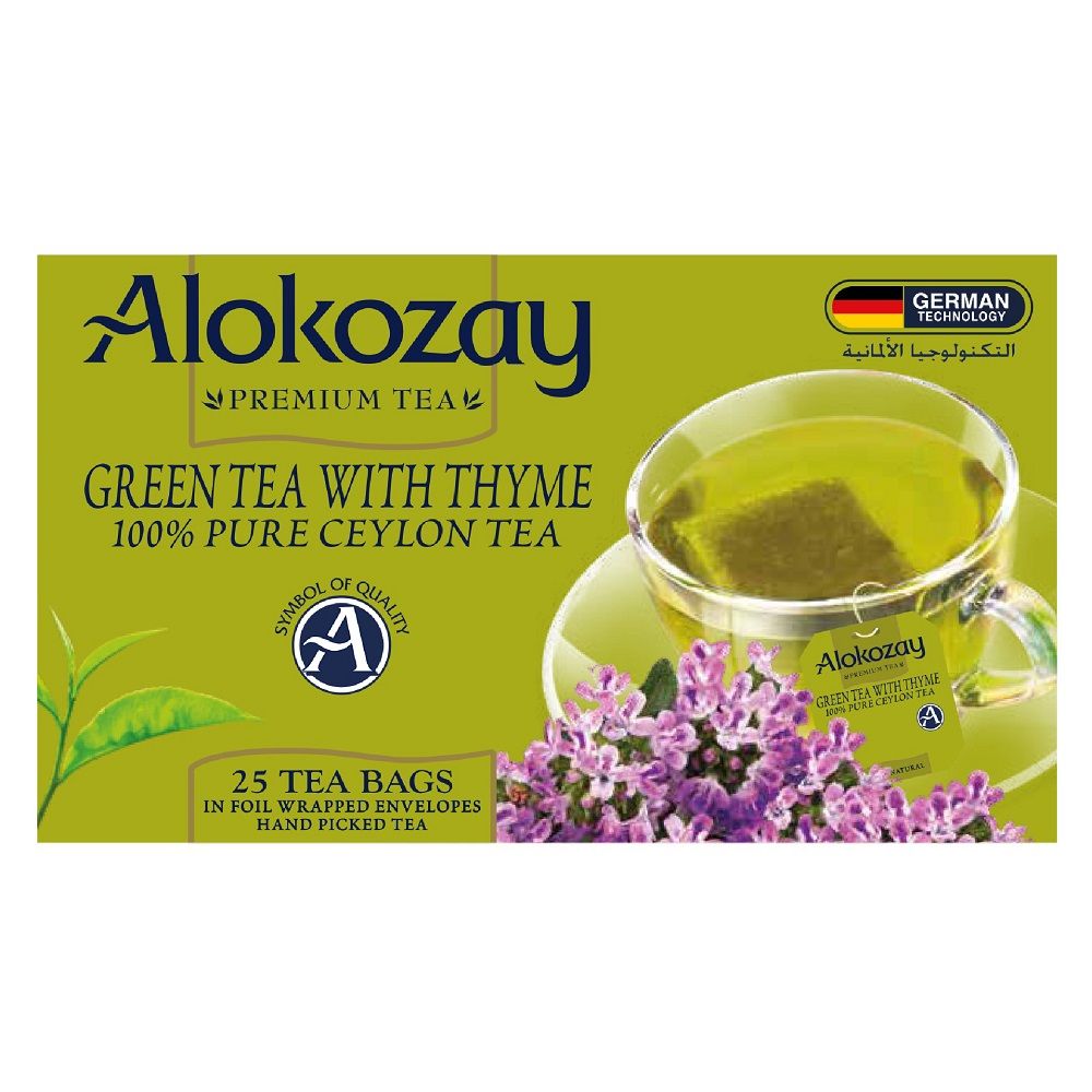 Alokozay Green Tea With Thyme - 25 Tea Bags