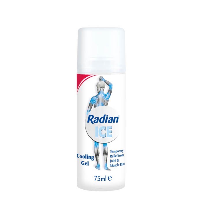Radian Ice Roll-On Cooling Gel for Acute, Sudden, Shooting Muscle Pain, 75ml, Sprains, Ruptures, Strains, Easy Mess-Free Application, Recover Injured Muscles, All Natural Ingredients