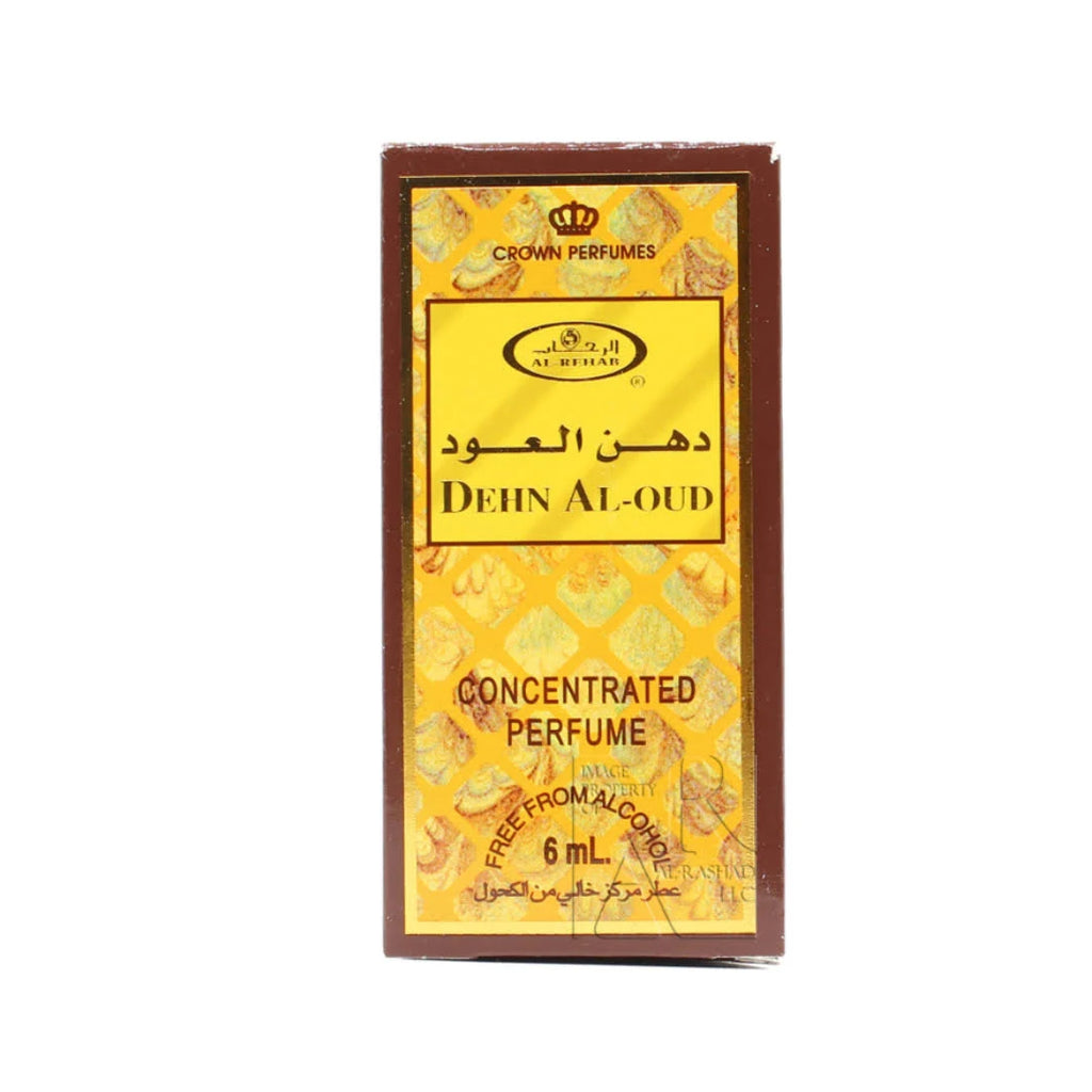 Al Rehab Dehn Al Oud Attar Perfume Oil | Long Lasting Unisex Fragrance | Traditional Oud, Woody & Amber Notes | 6ml Roll-On