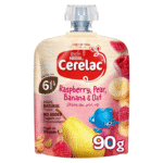 Nestle Cerelac Fruits Puree Pouch Raspberry Pear Banana & Oats baby Food 90g
