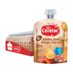 Nestle Cerelac Fruits Puree Banana, Orange & Biscuit Baby Food, From 6 Months, 90g (16 Pouches), large